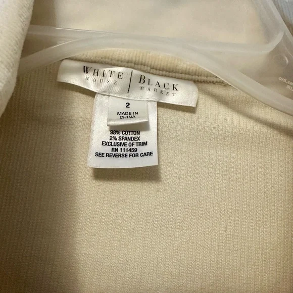White House Black Market Blazer Womens Size 2 creamy color/decorative collar - Picture 9 of 9